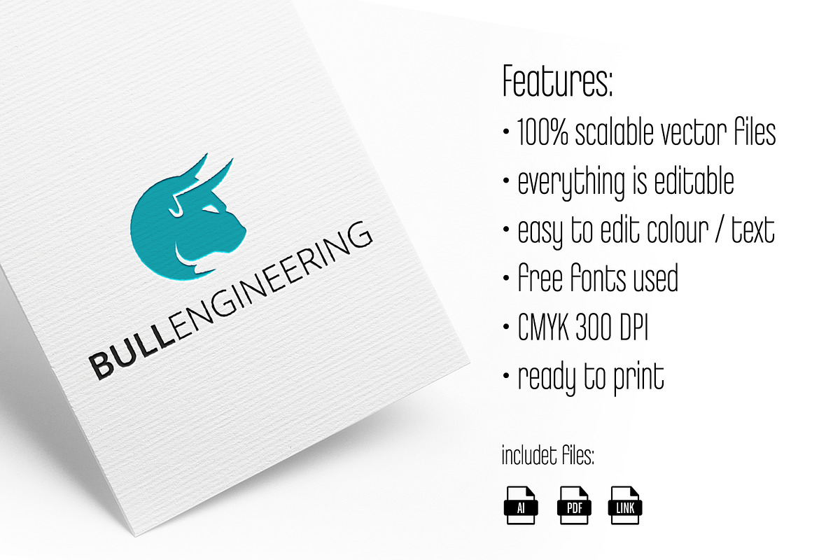 BULL ENGINEERING Logo, a Branding & Logo Template by vectorlogos89 (Photo 1 of 2)