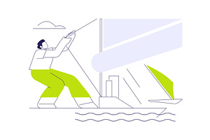 Setting a sail abstract concept, a Transportation Illustration by Visual Generation