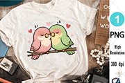 Adorable Lovebirds Cuddling Png, an Illustration by Creative Art (Thumbnail 4 of 6)