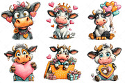 Quirky Valentine Funny Cow Clipart, an Illustration by Craft Nest (Thumbnail 8 of 10)