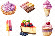 Watercolor Pastel Sweets Clipart, an Illustration by Black Bird Studio (Thumbnail 6 of 6)