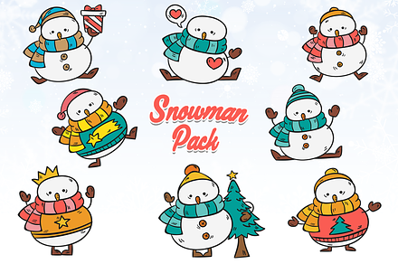 Funny Snowman Bundle SVG PNG