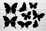 Butterfly silhouettes clipart Svg, an Object Graphic by Glass Cat Design (Thumbnail 5 of 7)