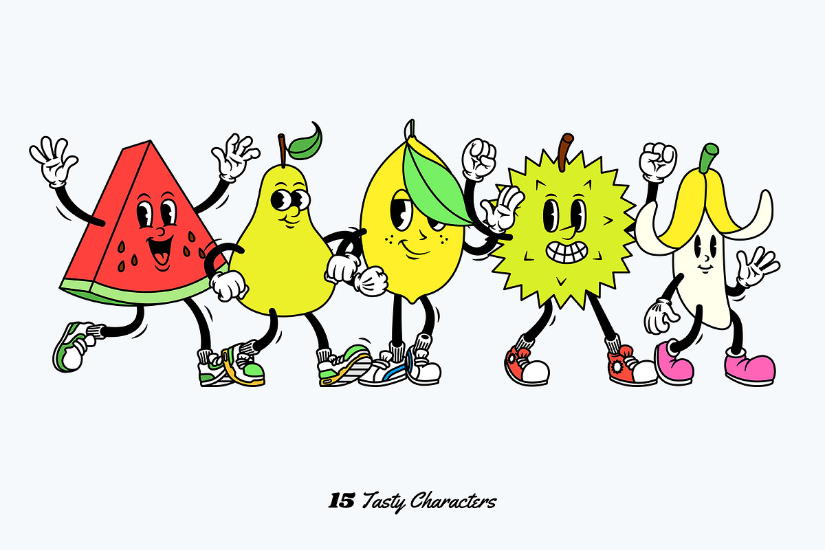 Tutti Frutti Cartoon Characters, an Illustration by The Isian (Photo 3 of 17)