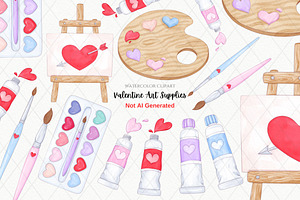 Valentines Day Art Supplies Clipart