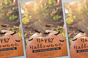 Halloween Party Poster Mockup, a Poster Template by wavebreak