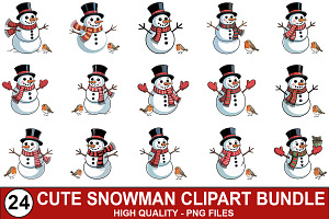 Cute Snowman Sublimation Bundle, a Graphic by crative8112