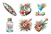 Watercolor Tropical Flower Bundle, an Illustration by Daily.Designs (Thumbnail 3 of 5)