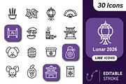 30 Chinese New Year Celebration Icon, an Outline Icon by Adl Studio (Thumbnail 1 of 4)