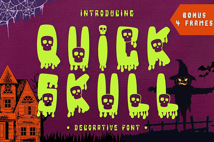 Quick Skull - Decorative font, a Sans Serif Font by Brown Cupple