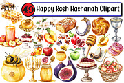 Happy Rosh Hashanah Clipart, an Illustration by Design Market (Thumbnail 1 of 3)