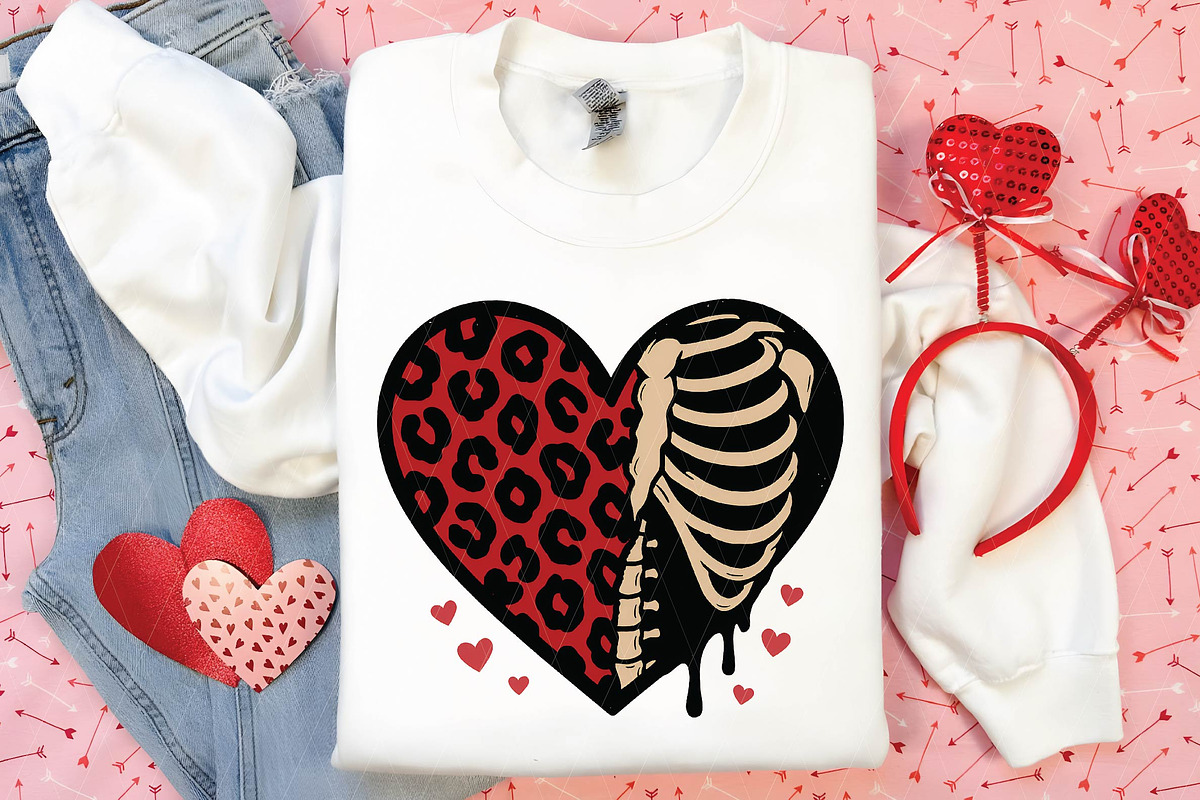 Valentine Skeleton Ribs Leopard Hear, an Illustration by DreamPrint404 (Photo 3 of 8)