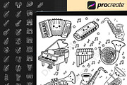 120 Music Instrument Procreate Stamp, a Brush Add-On by DrawingStoryShop (Thumbnail 5 of 6)
