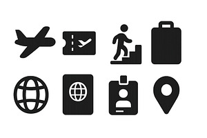 Travel icons representing journey, a Transportation Illustration by ZinetroN