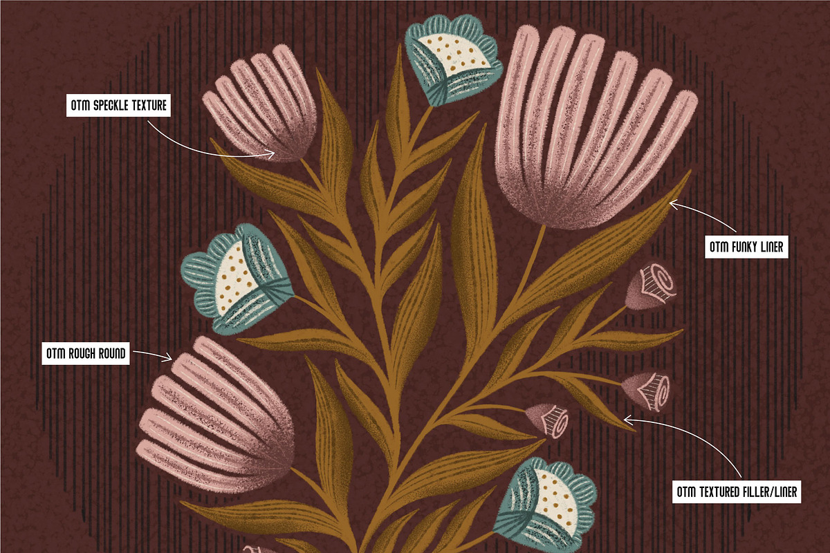 Folksy Florals Design Bundle, a Texture Illustration by On the Mark Designs (Photo 8 of 11)