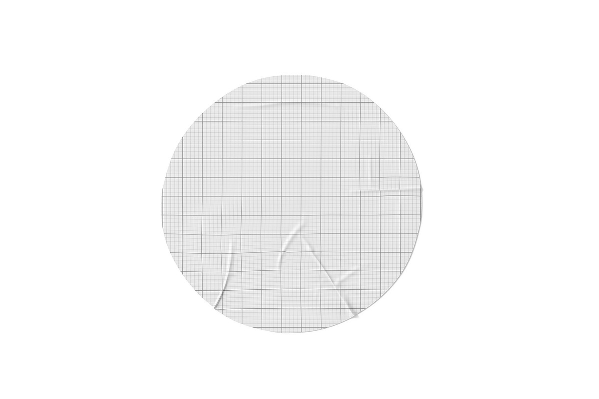 Crumpled Circle Paper Sticker Mockup, a Product Mockup by graphypix (Photo 4 of 4)