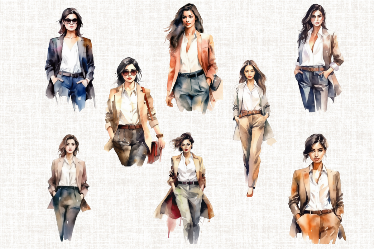 Watercolor Lady Boss Clipart, a Person Illustration by Mash Mash Stickers (Photo 5 of 9)