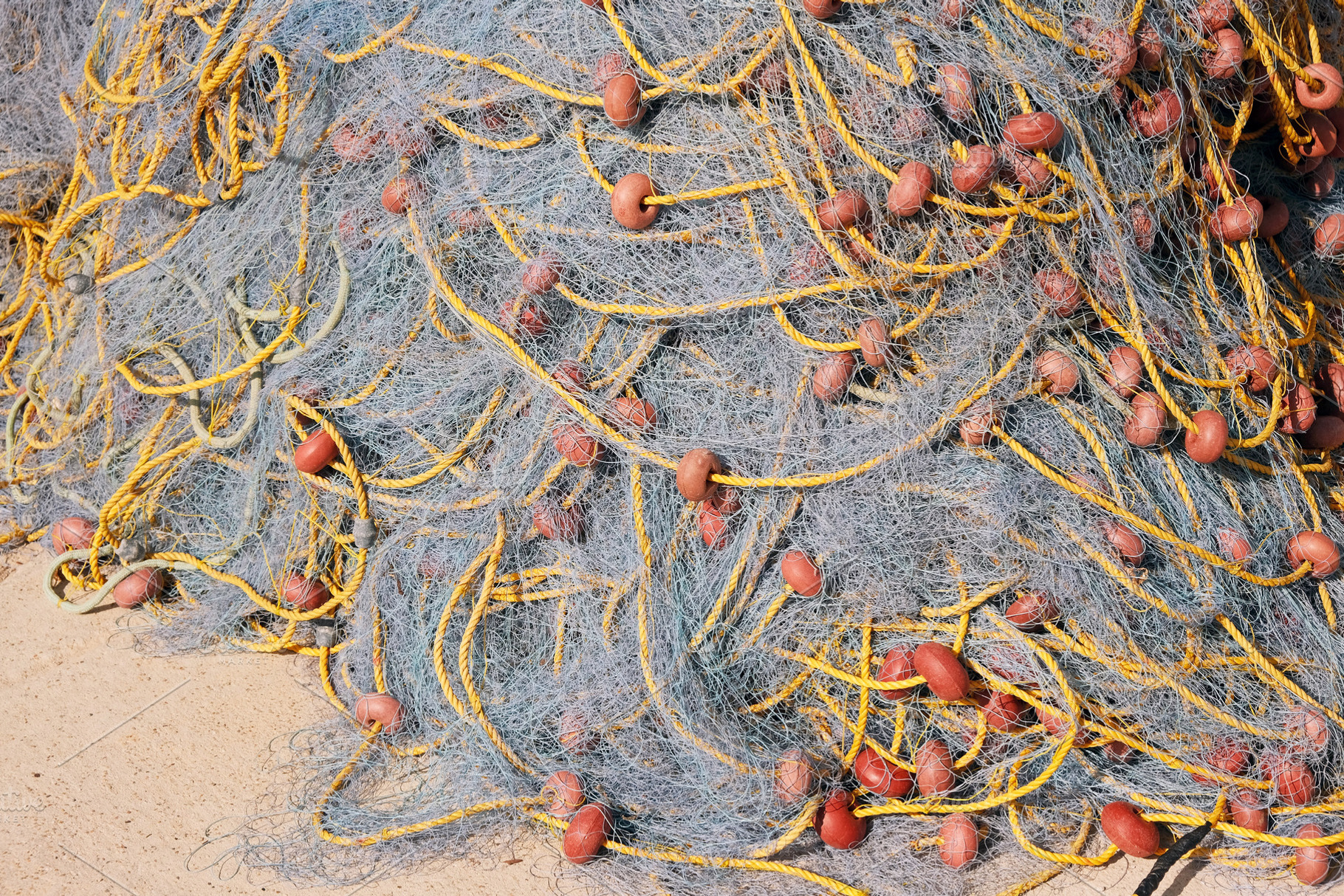 Pile of fishing net drying, an Industrial Photo by BOOCYS