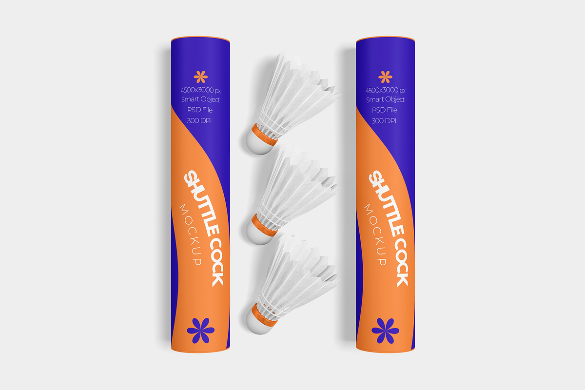 Badminton Shuttlecock Tube Mockup, a Packaging Mockup by DSNA Mockup (Photo 5 of 5)