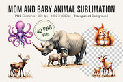 Mom and Baby Animal Sublimation, an Illustration by Artnoy (Thumbnail 1 of 8)