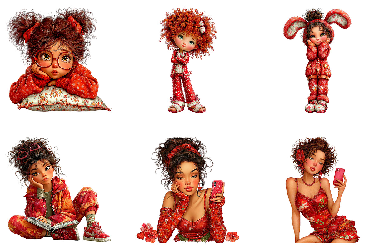Valentine Cute Girl Clipart Png, an Illustration by CreationArt (Photo 5 of 5)