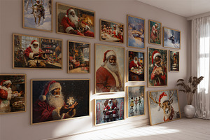Vintage Black Christmas Wall Art, an Illustration by PrintablesByFranklyn
