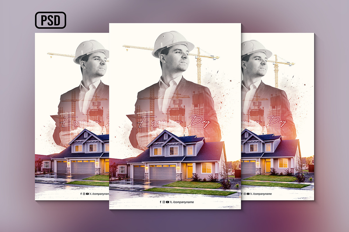 Happy Engineers Day Poster/Flyer, a Flyer Template by Black Spade Design