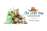 The Little Bear Watercolor Set, an Animal Illustration by Tinydew (Thumbnail 1 of 8)