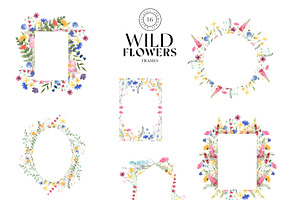 Watercolor Wild Flowers Clipart