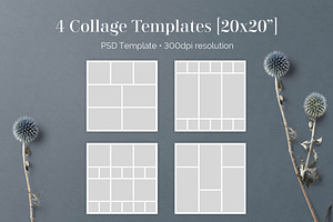 20x20 PSD Collage Board Templates