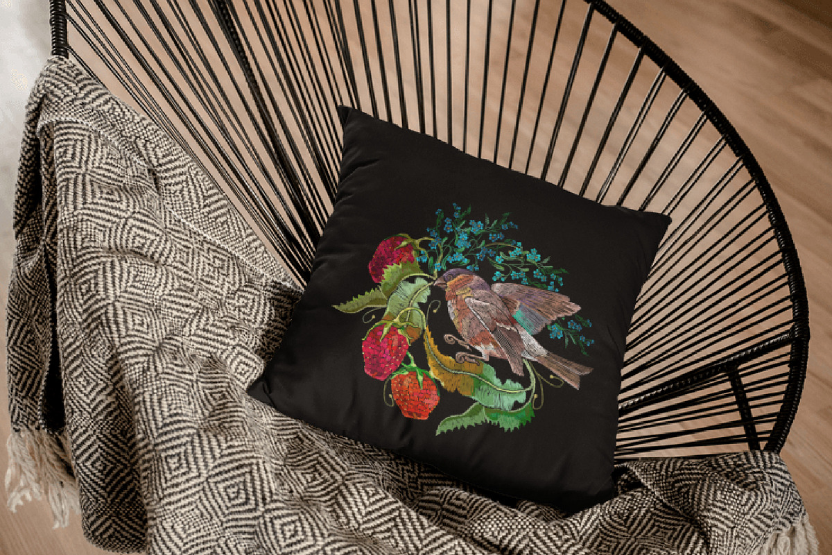 Strawberry and bird, a Decorative Illustration by Matrioshka (Photo 5 of 8)