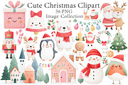 Watercolor Christmas Clipart PNG, an Illustration by Dream Creation (Thumbnail 1 of 4)