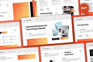 White Orange Project Proposal PPT, a Presentation Template by Aiyari Graphic