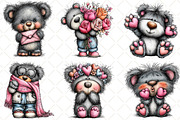 Whimsical Valentine Bear Clipart, an Illustration by Black Bird Studio (Thumbnail 4 of 6)