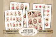 Shabby Chic Pink Roses Journal Pages, a Decorative Illustration by Coral Beauty (Thumbnail 3 of 5)