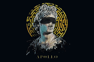 Apollo illustration.T shirt graphics