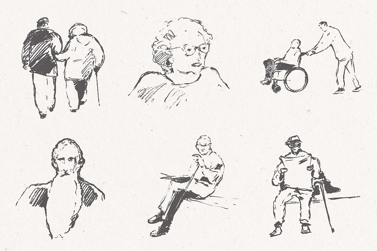 Illustrations of older people, a Person Illustration by TheMountBirdStudio (Photo 3 of 5)