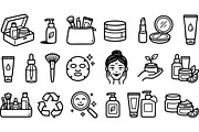 Skincare Essentials Line Art Set, an Illustration by designvectx (Thumbnail 2 of 3)