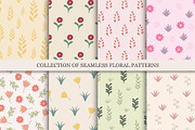 Hand drawn seamless floral patterns, a Pattern Graphic by ExpressShop (Thumbnail 1 of 5)