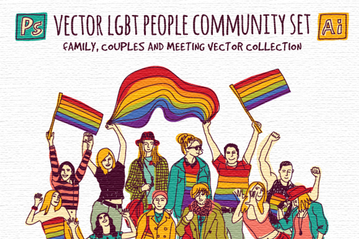 Vector LGBT people community set, a Person Illustration by Crowhouse (Photo 1 of 2)