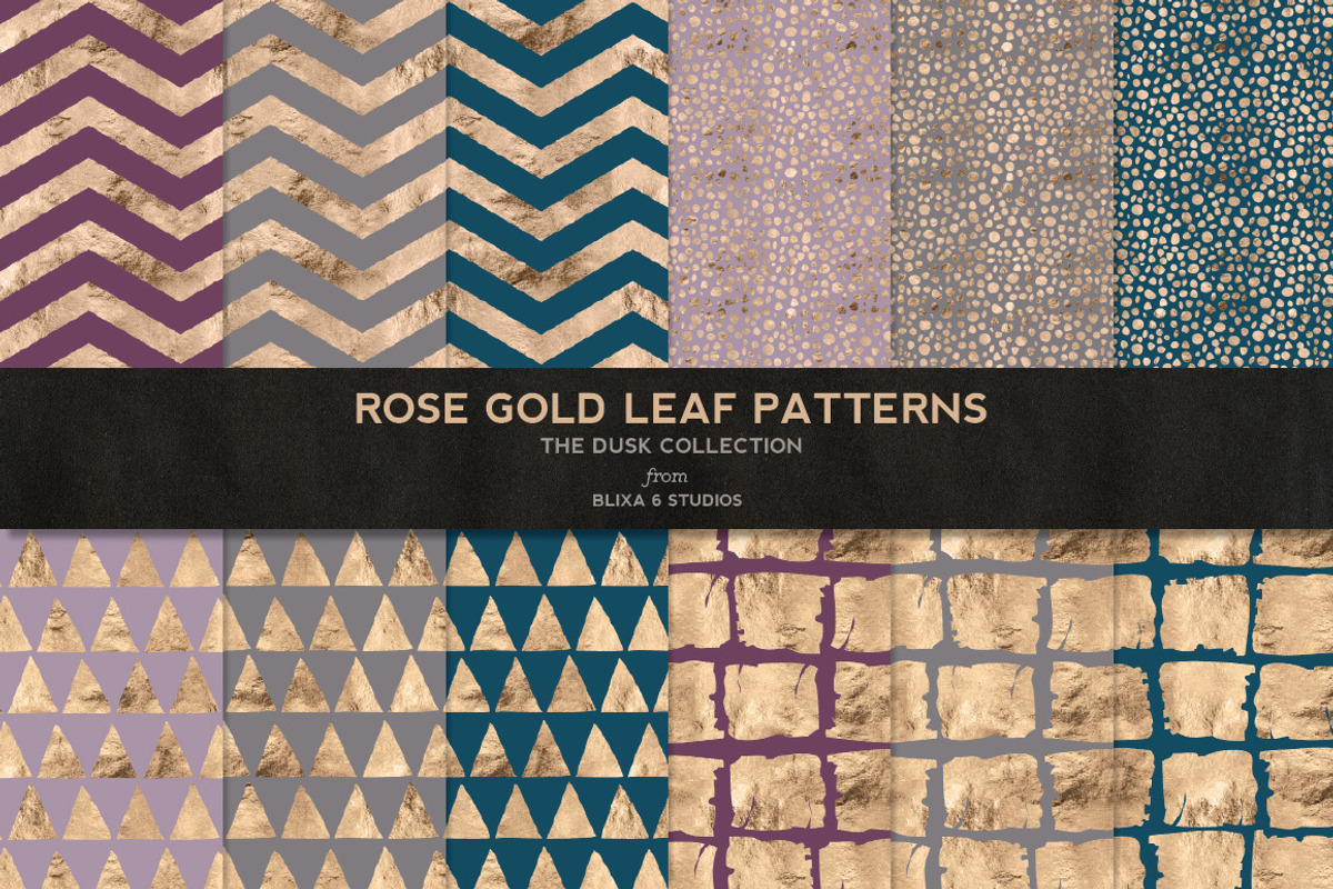 Rose Gold Foil Patterns Super Bundle preview 4