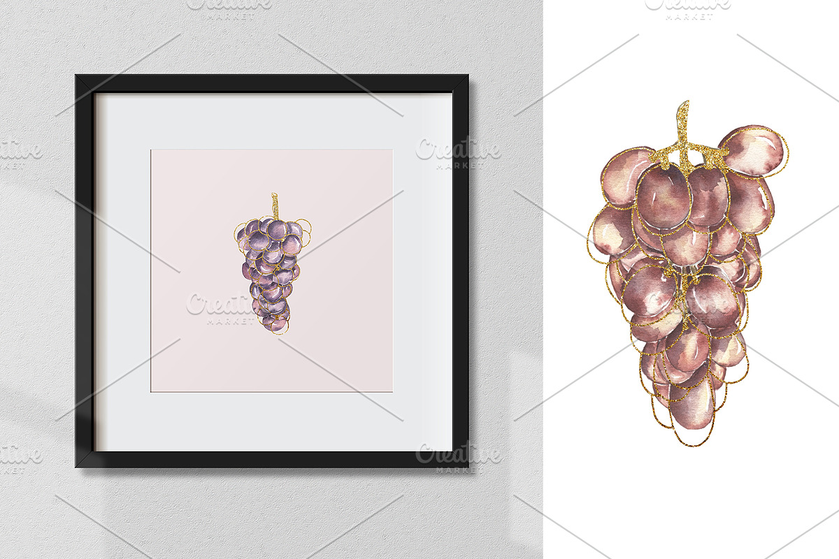 Watercolor Grapes Collection, a Decorative Illustration by MayaNavits (Photo 8 of 9)