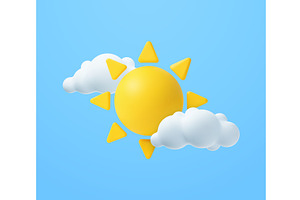 3D sun icon., an Illustration by ModVector