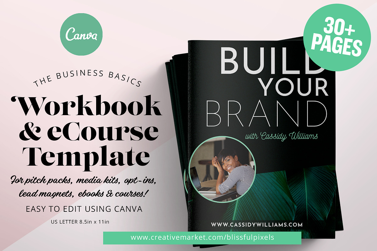eCourse Workbook Template for Canva, a Magazine Template by Blissful Pixels (Photo 1 of 7)