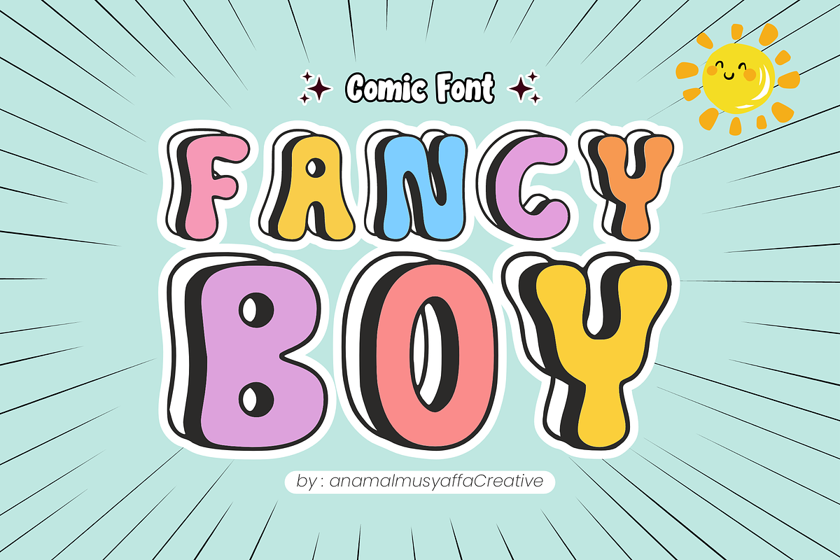 Fancy Boy - Display Font, a Font by KiddoGlyphs Studio (Photo 1 of 3)