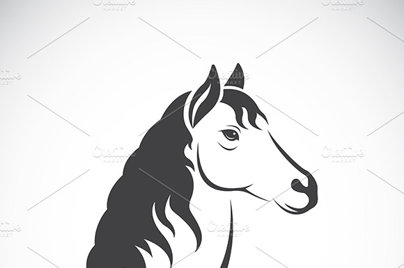 Vector Image Of An Horse Haed Design