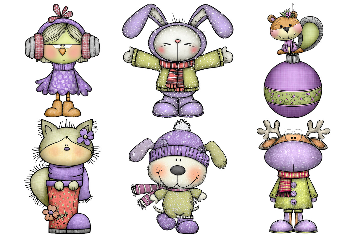 Whimsical Christmas Animal Clipart, an Illustration by Pixels.Craft (Photo 4 of 5)