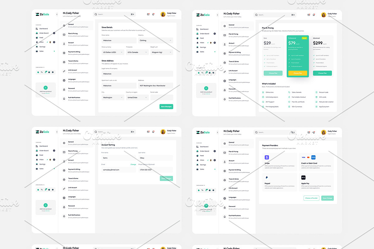 ZoSale-Sales Analytics Dashboard, an UI Kit Template by DesignsLab (Photo 9 of 10)