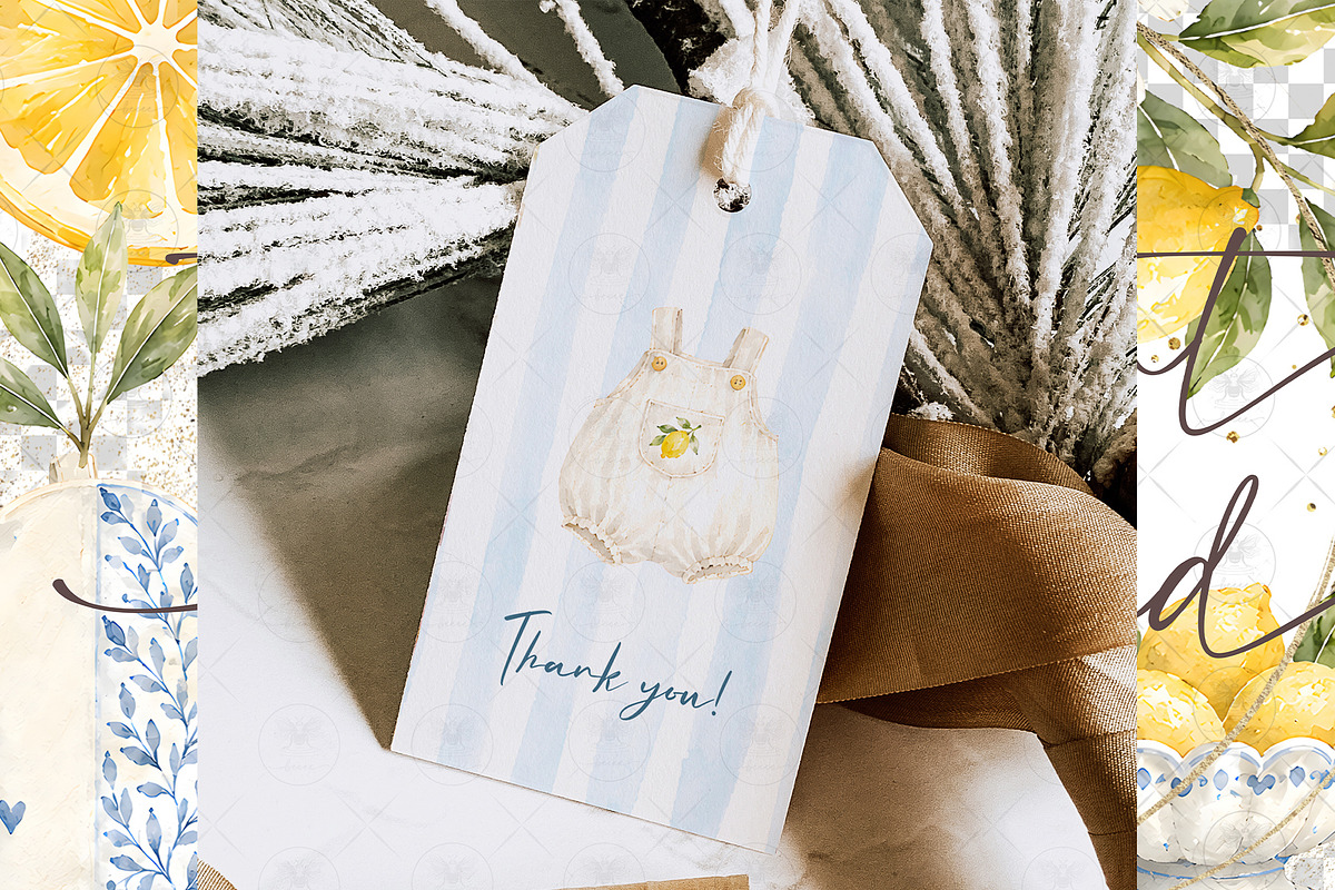 Lemon Baby Shower Clipart, a Decorative Illustration by BigCakeBee (Photo 4 of 4)