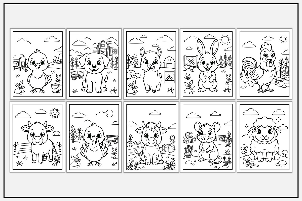 Farm Animals Coloring Pages, an Animal Illustration by Lamia Emad (Photo 3 of 5)